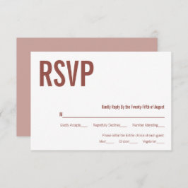 Simple Boho Dusty Typography Rosa Wedding RSVP