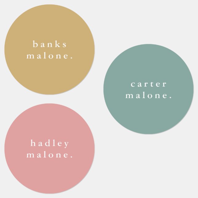 Simple Boho Rainbow Etiqueta impermeable nombre (Grupo)