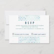 SIMPLE BOHO RSVP modelo de triángulo moderno azul