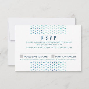 SIMPLE BOHO RSVP modelo de triángulo moderno azul