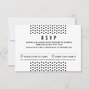 SIMPLE BOHO RSVP moderno patrón triangular negro