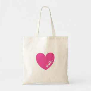 Simple bolsa rosa de amorHeart con nombre