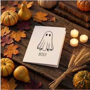 Simple Boo! Tarjeta de cumpleaños de Halloween de