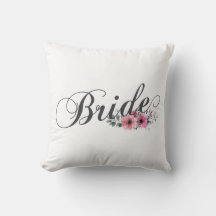 Simple Bride Floral Caligrafía | Almohada Decorati