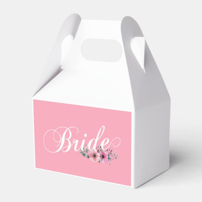 Simple Bride Floral Caligrafía | Caja de favor (Front Side)