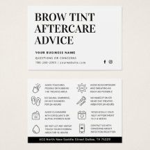 Simple Brow Tint Aftercare Instructions Card