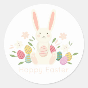 Simple Bungalow Floral Easter   Sello Pegatina