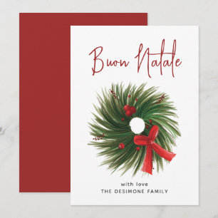 Simple Buon Natale Corona de Navidad en Acuarela