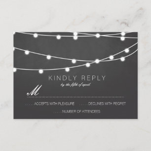 Simple cadena de luces Boda RSVP BODA