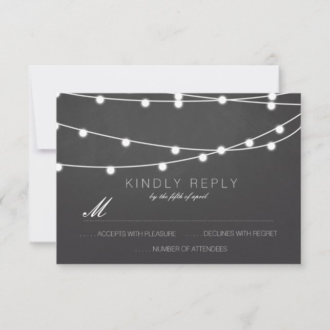Simple cadena de luces Boda RSVP | BODA (Anverso)