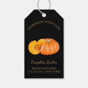 Simple calabaza casera Butter Hang Etiqueta l Negr
