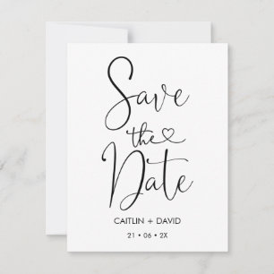Simple Caligrafía Con Corazón Guardar La Tarjeta D