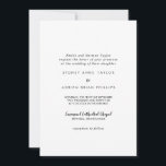 Simple caligrafía Invitación a la boda tradicional<br><div class="desc">Esta sencilla caligrafía,  tradicional invitación a la boda,  es perfecta para una elegante boda. El diseño clásico presenta una tipografía rústica en blanco y negro con un toque minimalista moderno.</div>