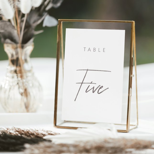 Simple caligrafía moderna Boda número de tabla (Elegant Budget Calligraphy Wedding Table Number)