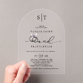 Simple caligrafía romántica invitación a matrimoni