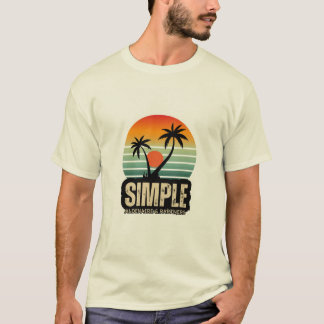 Simple Camiseta De Hombre Gráfica De Playa De Atar