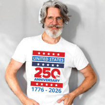 Simple camiseta del 250 aniversario de los Estados