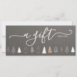 Simple certificado de regalo navideño para árboles