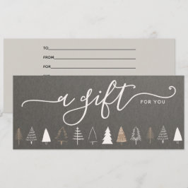 Simple certificado de regalo navideño para árboles