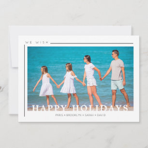 Simple Chic Christmas Typography Photo Family