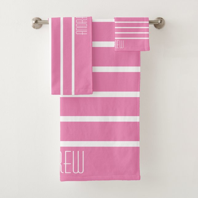 Simple Chic personalizado rosa rayado de fin de se (In situ)