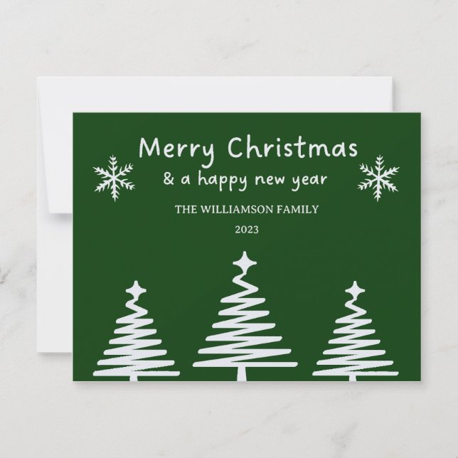 Simple Christmas Tree Line Art Feliz Navidad (Anverso)