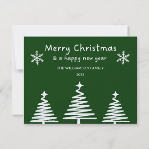 Simple Christmas Tree Line Art Feliz Navidad