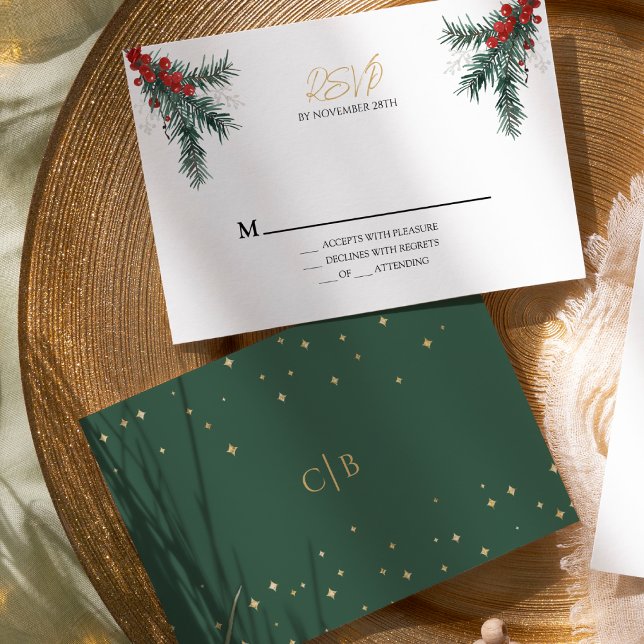 Simple Classic Navidades Boda Tarjeta RSVP (Subido por el creador)