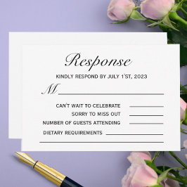 Simple Classic Wedding RSVP Card
