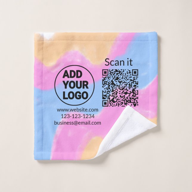 Simple código qr minimalista agregar logo escanear (Toallita)