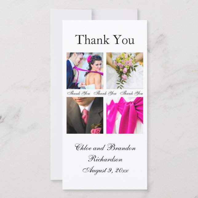 Simple Collage Gracias Tarjeta Fotográfica (Anverso)