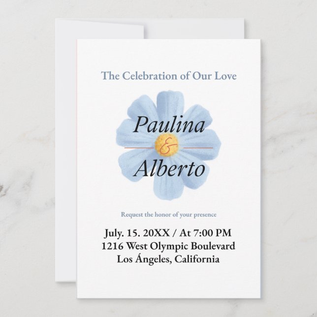 Simple con una encantadora invitación a la boda de (Anverso)