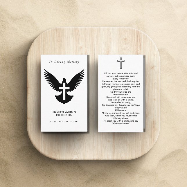 Simple Cruz Funeral En La Tarjeta De Oración Memor (Subido por el creador)
