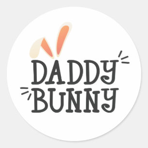 Simple Daddy Bunny Easter Typograph Sello Pegati