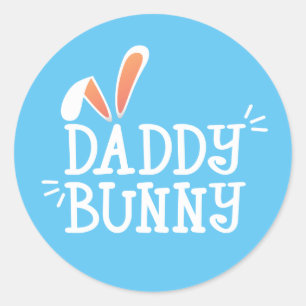 Simple Daddy Bunny Easter Typograph Sello Pegati