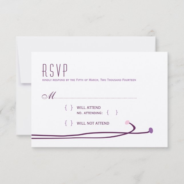 Simple Dahlia - Elegante Boda de berenjenas RSVP (Anverso)