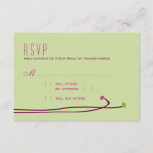 Simple Dahlia - Green & Purple RSVP