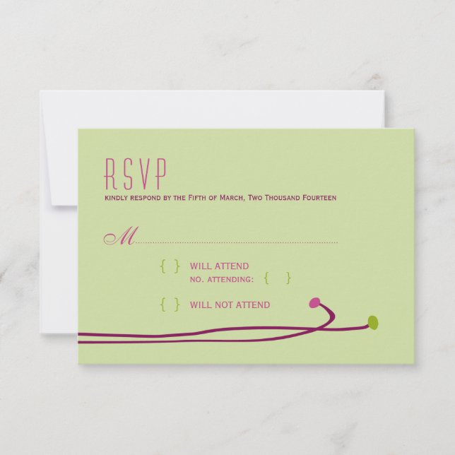 Simple Dahlia - Green & Purple RSVP (Anverso)