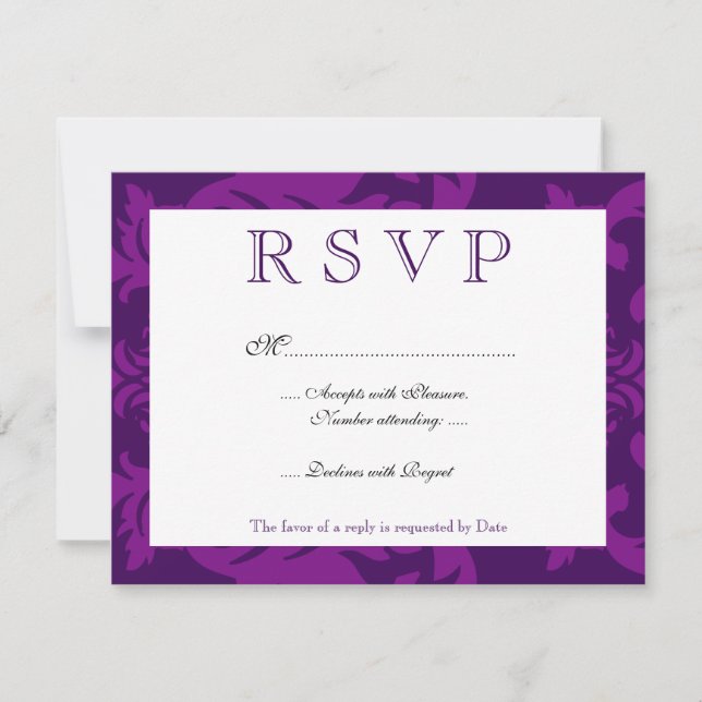Simple Damask Eggplant RSVP (Anverso)