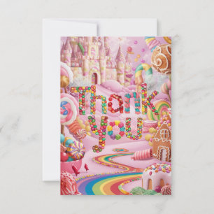 Simple Deseo Candyland tarjeta de agradecimiento