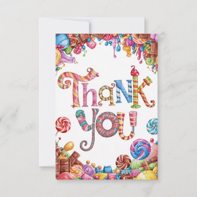 Simple Deseo Candyland tarjeta de agradecimiento (Anverso)