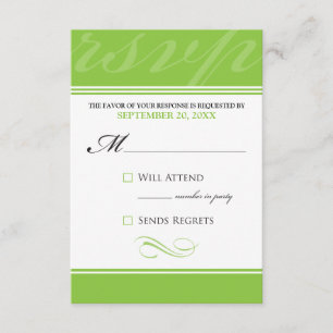 Simple Designer RSVP Card (manzana verde)