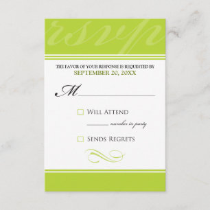 Simple Designer RSVP Card (neon lime)
