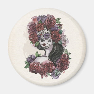 Simple Día de los Muertos hecho a mano  Imán