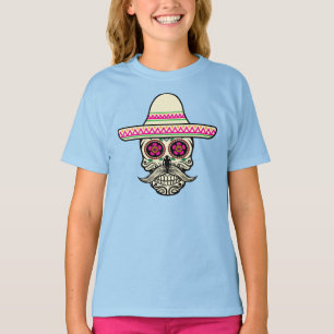 Simple Dia de Muertos Skull con la camisa con
