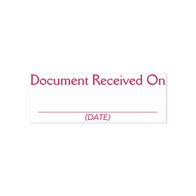 Simple "Documento recibido en" sello de caucho (Diseño)