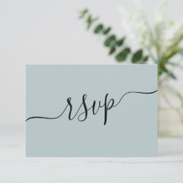 Simple Dusty Blue QR Code Wedding RSVP