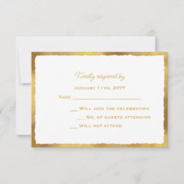 Simple Elegance Luxe Gold Edge Boda Respuesta