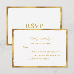 Simple Elegance Luxe Gold Edge Boda Respuesta