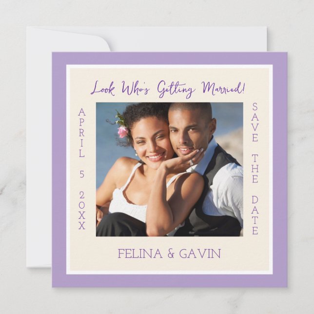 Simple Elegance! Save the Date Flat Card (Anverso)